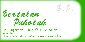 bertalan puholak business card